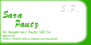 sara pautz business card